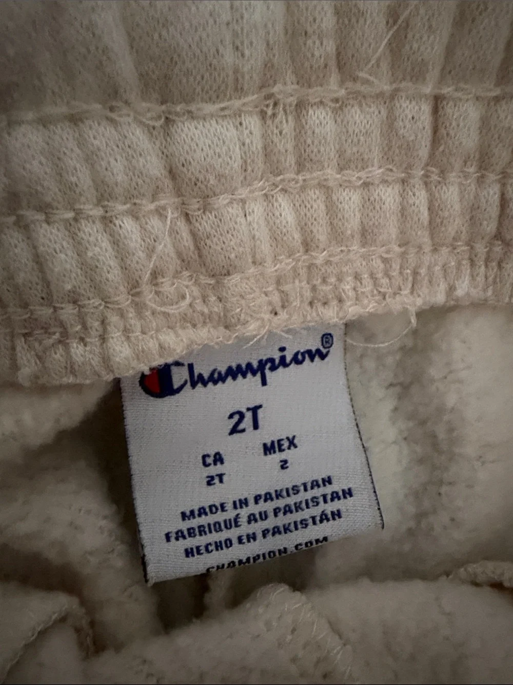 Champion 2T Cream Sweatshirt & Joggers with Pink Logo